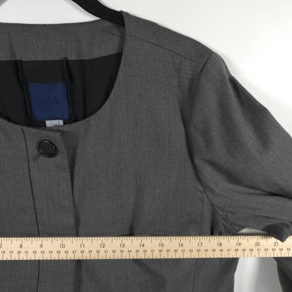 J. CREW 100%‎ WOOL Hidden Button Jacket Blazer Coquette Size 12 Charcoal Suiting - Picture 5 of 11